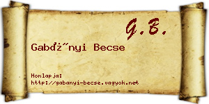 Gabányi Becse névjegykártya